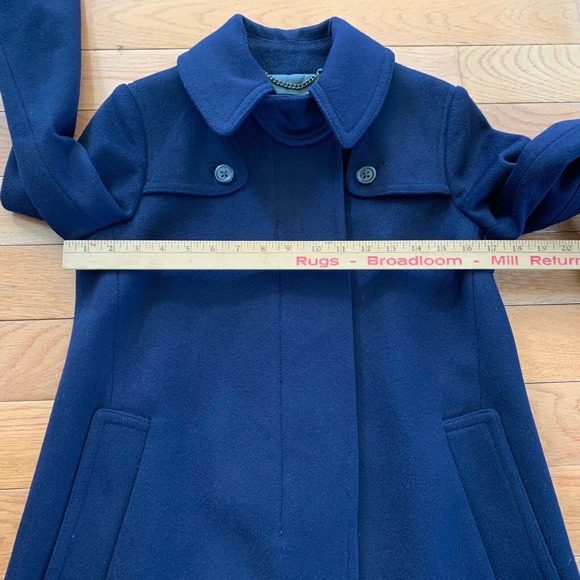 J. CREW Navy Soft Felted Peacoat Jacket Coat Womens Size 2 100% Wool‎ Thinsulate - Picture 9 of 9